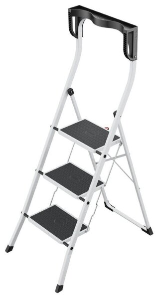 Hailo Klapptritt StandardLine K75 weiß 3 Stufen, H: 140,0 cm