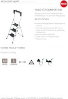 Hailo Klapptritt StandardLine K75 weiß 3 Stufen, H: 140,0 cm