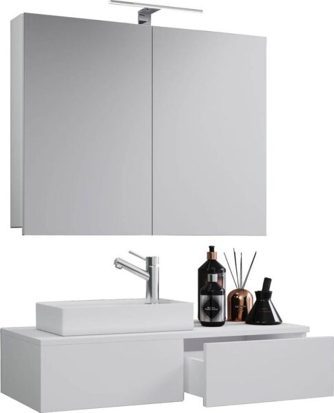 VCM my bath Badmöbel-Set 3-teilig Gudas 914835 weiß 85,0 x 35,0 x 14,0 cm