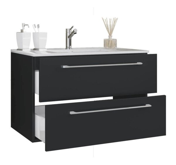 VCM my bath Badmöbel-Set 2-teilig Badinos 914848 schwarz 80,0 x 46,0 x 50,0 cm