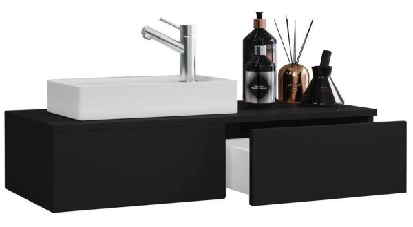 VCM my bath Badmöbel-Set 2-teilig Gudas 914875 schwarz 85,0 x 35,0 x 14,0 cm