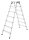 Hailo Stehleiter beidseitig D60 StandardLine silber 2x 7 Stufen, H: 166,0 cm