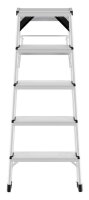 Hailo Stehleiter beidseitig D60 StandardLine silber 2x 5 Stufen, H: 120,0 cm