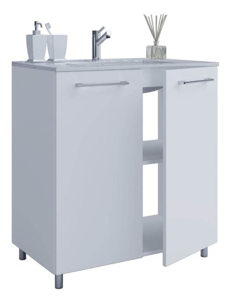 VCM my bath Badmöbel-Set 2-teilig Gilos 914862 weiß 60,0 x 46,0 x 86,0 cm