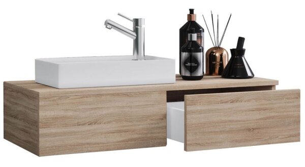 VCM my bath Badmöbel-Set 2-teilig Gudas 914876 sonoma-eiche 85,0 x 35,0 x 14,0 cm