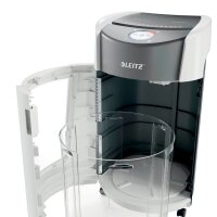 LEITZ IQ OptiMax Office 550 Aktenvernichter mit Partikelschnitt P-5, 2 x 15 mm, bis 10 Blatt, weiß
