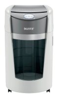 LEITZ IQ OptiMax Office 550 Aktenvernichter mit Partikelschnitt P-5, 2 x 15 mm, bis 10 Blatt, weiß