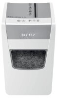LEITZ IQ Slim Office Aktenvernichter mit Partikelschnitt P-4, 4 x 28 mm, bis 12 Blatt, weiß