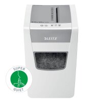 LEITZ IQ Slim Office Aktenvernichter mit Partikelschnitt P-4, 4 x 28 mm, bis 12 Blatt, weiß