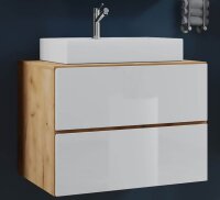 VCM my bath Badmöbel-Set 2-teilig Lendas S 915283 honig-eiche, weiß 61,0 x 51,4 x 69,0 cm