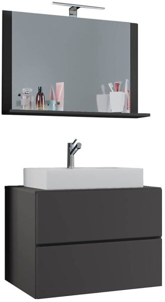 VCM my bath Badmöbel-Set 3-teilig Lendas M 915202 anthrazit 61,0 x 52,0 x 134,0 cm