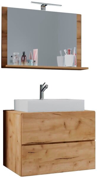 VCM my bath Badmöbel-Set 3-teilig Lendas M 915200 honig-eiche 61,0 x 52,0 x 134,0 cm