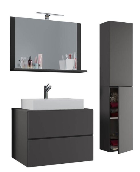 VCM my bath Badmöbel-Set 4-teilig Lendas L 915208 anthrazit 94,0 x 46,0 x 150,0 cm
