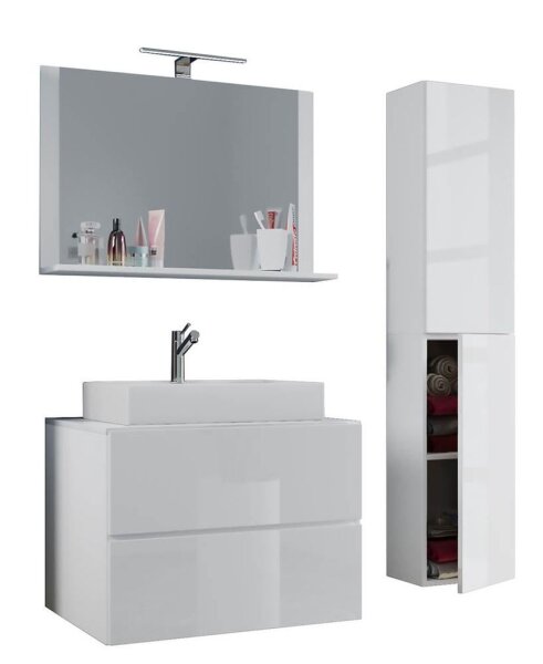 VCM my bath Badmöbel-Set 4-teilig Lendas L 915207 weiß 94,0 x 46,0 x 150,0 cm