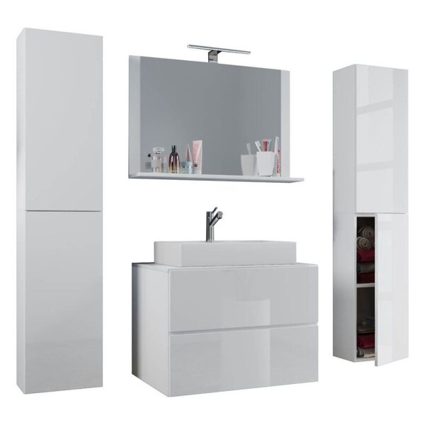 VCM my bath Badmöbel-Set 5-teilig Lendas XL 915213 weiß 127,0 x 52,0 x 150,0 cm