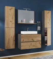 VCM my bath Badmöbel-Set 5-teilig Lendas XL 915305 honig-eiche, anthrazit 147,0 x 52,0 x 150,0 cm