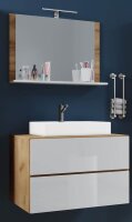 VCM my bath Badmöbel-Set 3-teilig Lendas M 915289 honig-eiche, weiß 61,0 x 52,0 x 134,0 cm