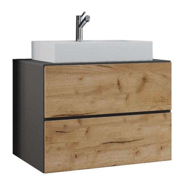 VCM my bath Badmöbel-Set 2-teilig Lendas S 915284 honig-eiche, anthrazit 61,0 x 51,4 x 69,0 cm