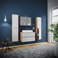 VCM my bath Badmöbel-Set 5-teilig Lendas XL 915304 honig-eiche, weiß 147,0 x 52,0 x 150,0 cm