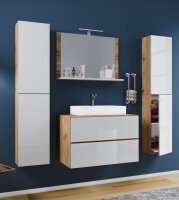VCM my bath Badmöbel-Set 5-teilig Lendas XL 915304 honig-eiche, weiß 147,0 x 52,0 x 150,0 cm