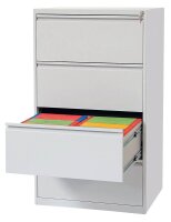 Gürkan Hängeregistraturschrank lichtgrau 4 Schubladen 76,0 x 62,0 x 132,0 cm, 1 St.