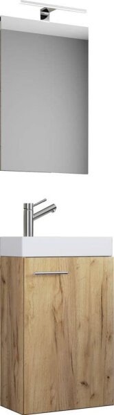 VCM my bath Badmöbel-Set 3-teilig Slito 916949 honig-eiche 41,0 x 22,0 x 130,0 cm