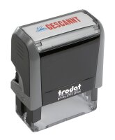 trodat Textstempel "Gescannt" printy 4912 office selbstfärbend blau, rot ohne Logo, 1 St.
