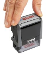 trodat Textstempel "Gescannt" printy 4912 office selbstfärbend blau, rot ohne Logo, 1 St.