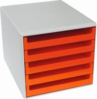 M&M Schubladenbox  orange 30050959, DIN A4 mit 5...