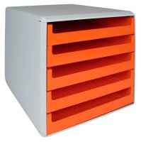 M&M Schubladenbox  orange 30050959, DIN A4 mit 5 Schubladen, 1 St.
