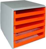 M&M Schubladenbox  orange 30050959, DIN A4 mit 5 Schubladen, 1 St.