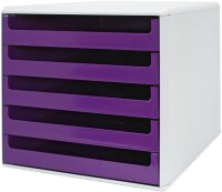 M&M Schubladenbox  violett 30050972, DIN A4 mit 5 Schubladen, 1 St.