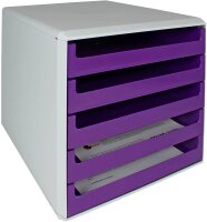 M&M Schubladenbox  violett 30050972, DIN A4 mit 5 Schubladen, 1 St.