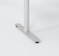 HAMMERBACHER VXDLR12 elektrisch höhenverstellbarer Schreibtisch eiche rechteckig, T-Fuß-Gestell silber 120,0 x 80,0 cm