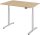 HAMMERBACHER VXDLR12 elektrisch höhenverstellbarer Schreibtisch eiche rechteckig, T-Fuß-Gestell silber 120,0 x 80,0 cm