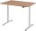 HAMMERBACHER VXDLR12 elektrisch höhenverstellbarer Schreibtisch nussbaum rechteckig, T-Fuß-Gestell silber 120,0 x 80,0 cm