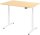 HAMMERBACHER VXDLR12 elektrisch höhenverstellbarer Schreibtisch ahorn rechteckig, T-Fuß-Gestell weiß 120,0 x 80,0 cm