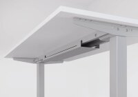 HAMMERBACHER VXDLR12 elektrisch höhenverstellbarer Schreibtisch eiche rechteckig, T-Fuß-Gestell grau 120,0 x 80,0 cm
