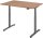HAMMERBACHER VXDLR12 elektrisch höhenverstellbarer Schreibtisch nussbaum rechteckig, T-Fuß-Gestell grau 120,0 x 80,0 cm