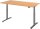 HAMMERBACHER VXDLR16 elektrisch höhenverstellbarer Schreibtisch buche rechteckig, T-Fuß-Gestell grau 160,0 x 80,0 cm