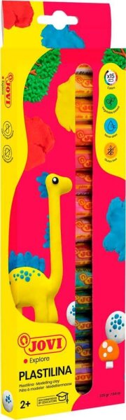 JOVI Knete PLASTILINA farbsortiert, 15 Farben je 15,0 g