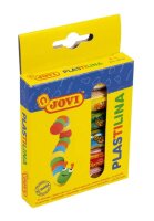 JOVI Knete PLASTILINA farbsortiert, 6 Farben je 15,0 g