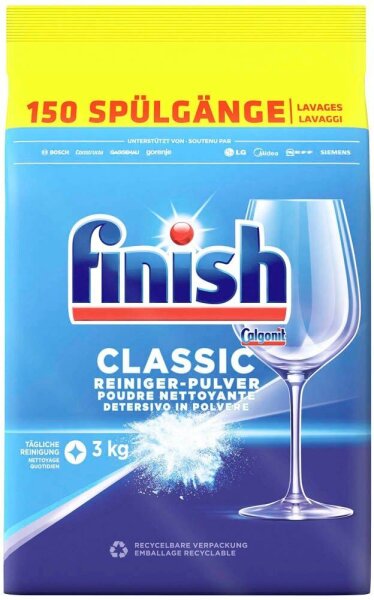 finish CLASSIC Spülmaschinen-Pulver, 3 kg, 1 Pack