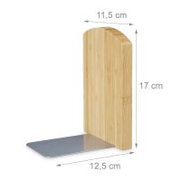 relaxdays Buchstützen braun 11,5 x 12,5 x 17,0 cm, 2...