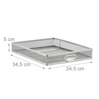 relaxdays Schubladenbox  silber 10024816_55, DIN A4 mit 5 Schubladen, 1 St.