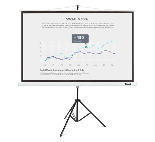 acer Stativleinwand T82-W01MW 16:10, 174 x 109 cm Projektionsfläche
