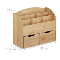 relaxdays Schreibtisch-Organizer braun Bambus 6...