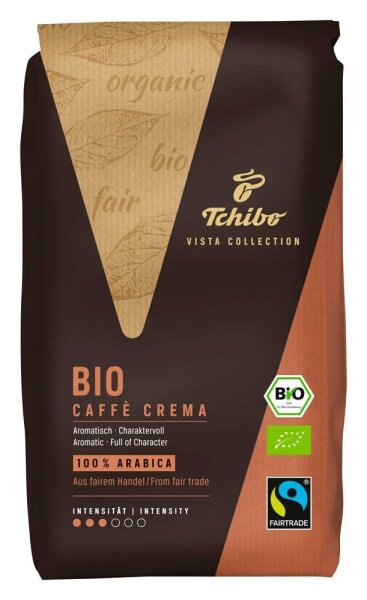 Tchibo VISTA CAFFÈ CREMA Bio-Kaffeebohnen, Arabicabohnen 1 kg