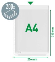 LEITZ Prospekthüllen DIN A4 transparent genarbt 0,17...