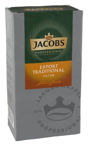 JACOBS EXPORT TRADITIONAL Kaffee, gemahlen, Arabica- und Robustabohnen 500 g